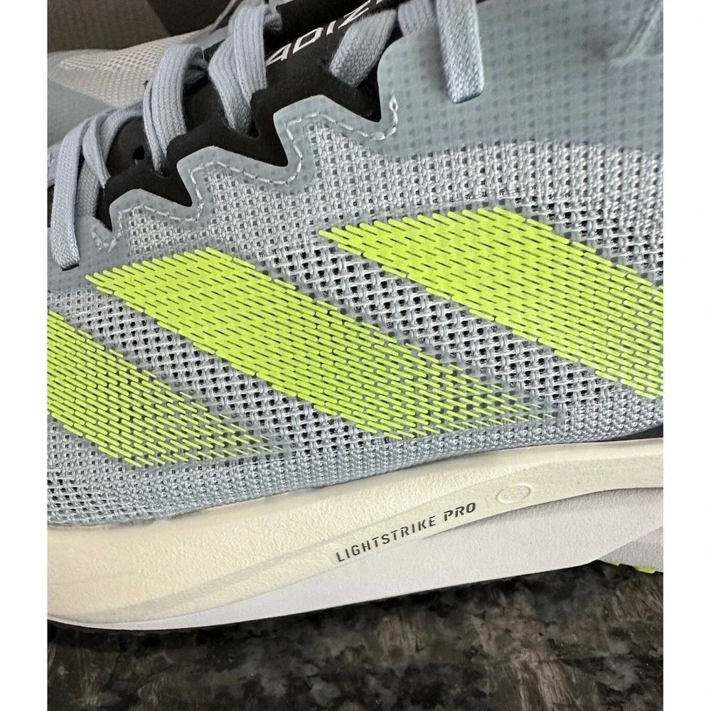 Adidas Adizero Boston 12 M Mens Running Shoes Wonder Blue Lucid Lemon ID4233